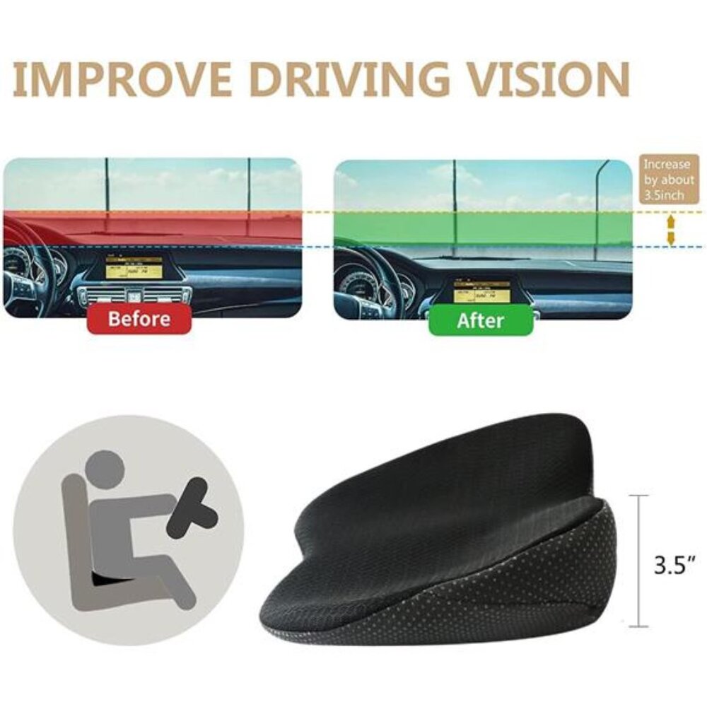 Memory Foam Car Seat Cushion for Back Pain Sciatica Driving Road Trip Comfort - Picture 6 of 7